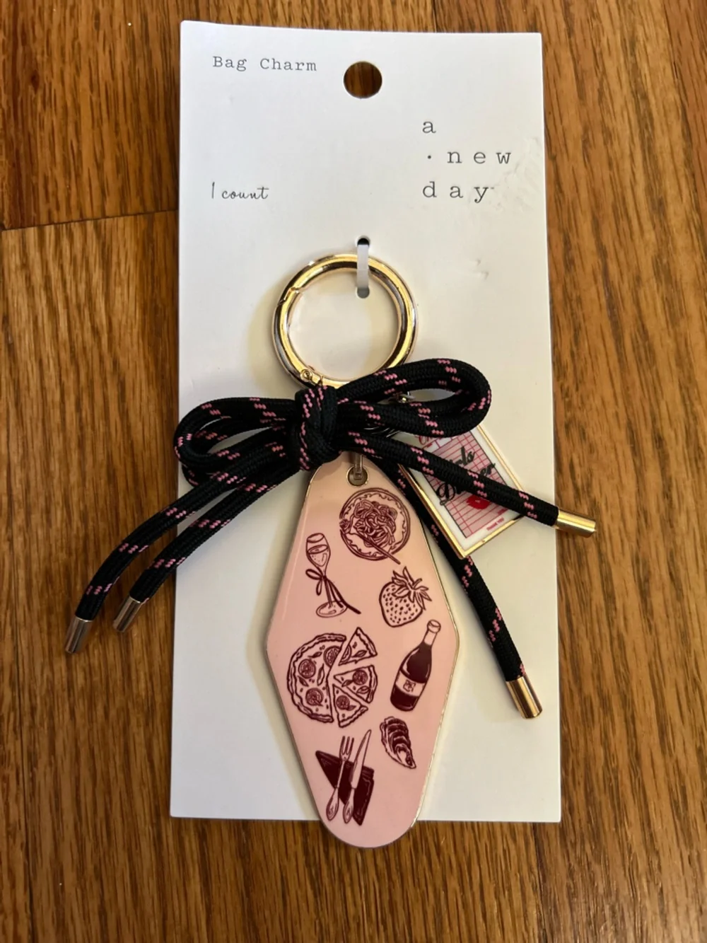a new day Pink Food-Illustrated Bag Charm - Picture 1 of 5